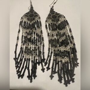 Beaded Earrings  3 1/2 inches long